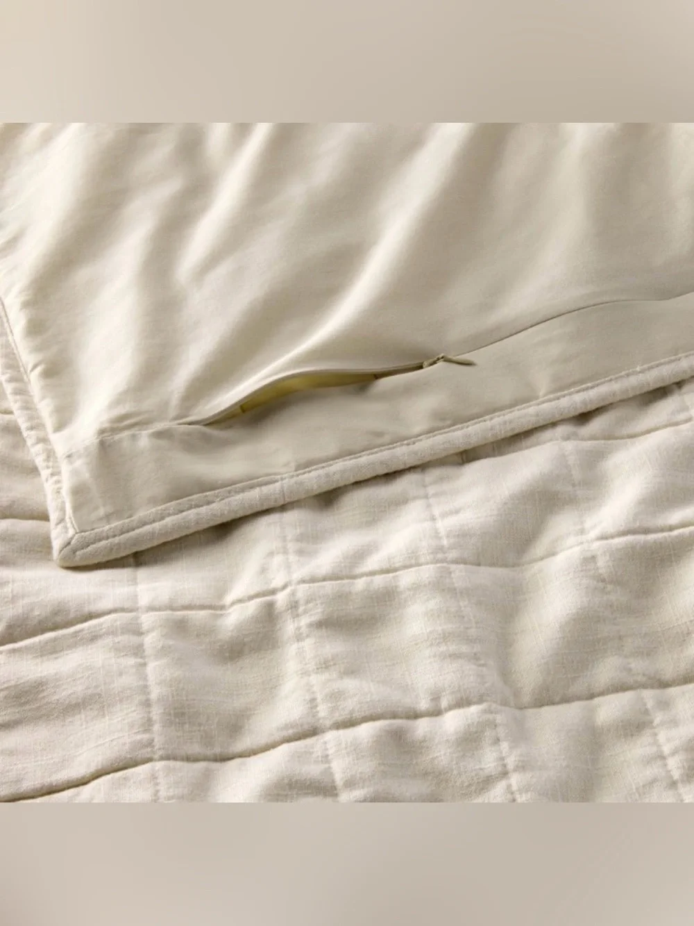 NWT Casaluna Diamond Pattern Linen Blend Quilted Pillow Sham King